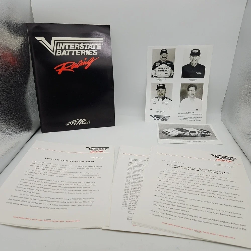 Vintage Nascar‎ Press Kit Interstate Batteries Racing Dale Jarrett Media Guide